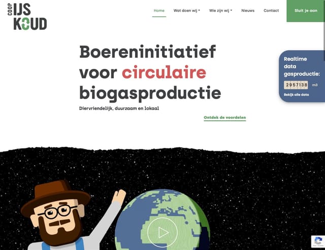 Screenshot of the Coöperatie IJskoud website