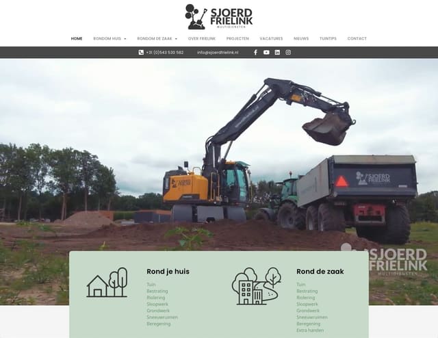 Screenshot of the Sjoerd Frielink Multidiensten B.V. website